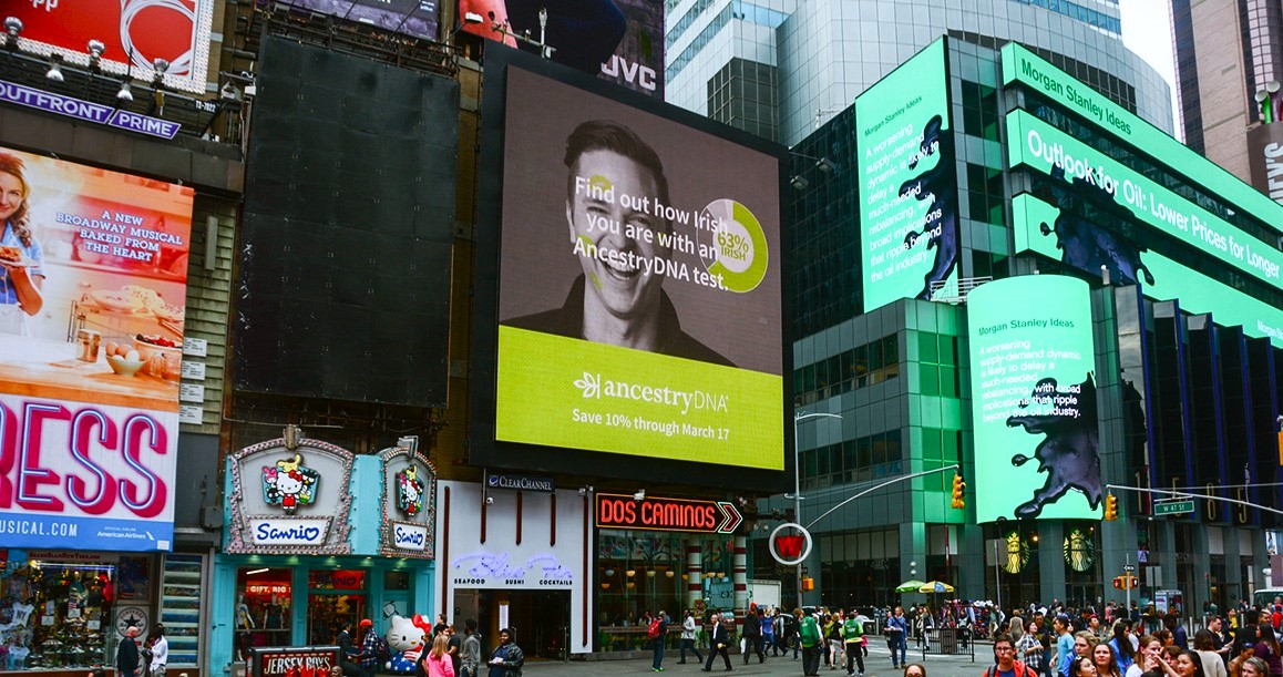 Ancestry billboard in Times Square